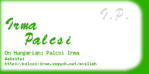irma palcsi business card
